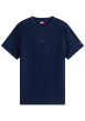 Thumbnail T-shirt en coton marine uni avec une coupe droite et un col rond