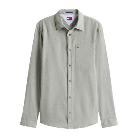Chemise en coton kaki unie avec des boutons et...