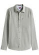 Thumbnail Chemise en coton kaki unie avec des boutons et une coupe droite