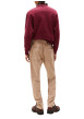 Thumbnail Pantalon chino en coton taupe uni avec une coupe slim et cordon - Image 3