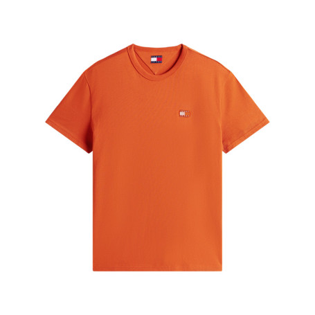 T-shirt en coton orange uni avec une coupe...