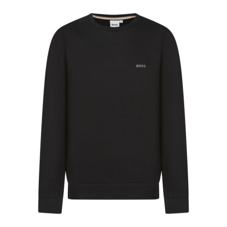 Sweat en coton mélangé noir uni avec une coupe...