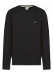 Thumbnail Sweat en coton mélangé noir uni avec une coupe droite et un col rond