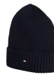 Thumbnail Bonnet en coton bleu marine en maille côtelée avec logo iconique brodé - Image 3