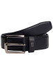 Thumbnail Ceinture en cuir marine unie avec fermeture à boucle à ardillon chromée
