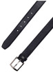 Thumbnail Ceinture en cuir marine unie avec fermeture à boucle à ardillon chromée - Image 3