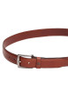 Thumbnail Ceinture en cuir camel unie avec fermeture à boucle à ardillon chromée - Image 2