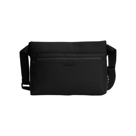 Sac à bandoulière noir uni avec logo en métal...
