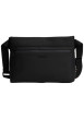 Thumbnail Sac à bandoulière noir uni avec logo en métal et fermeture zippée
