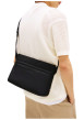 Thumbnail Sac à bandoulière noir uni avec logo en métal et fermeture zippée - Image 5