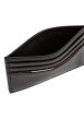 Thumbnail Porte-cartes en cuir noir uni avec logo iconique gris embossé - Image 4