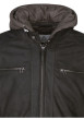 Thumbnail Blouson en cuir en cuir noir uni avec une coupe droite et une fermeture zippée - Image 3