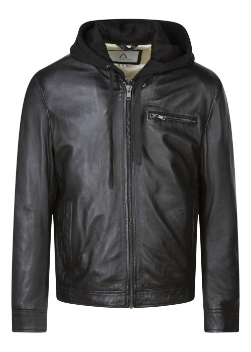 Blouson en cuir en cuir camel uni avec une...