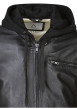 Thumbnail Blouson en cuir en cuir camel uni avec une coupe droite et un col à capuche - Image 3