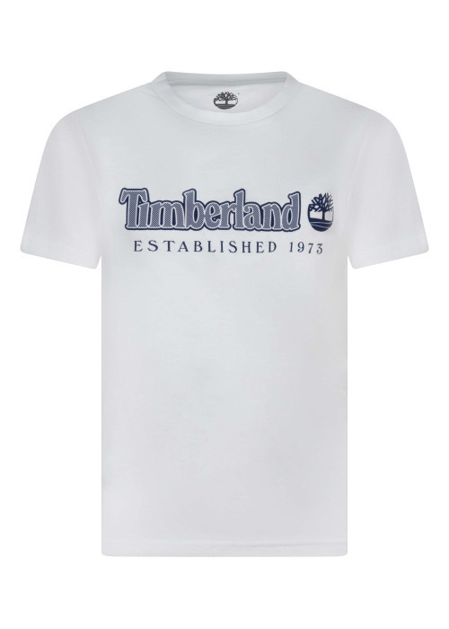 T-shirt en coton blanc uni avec une coupe droite et un col rond