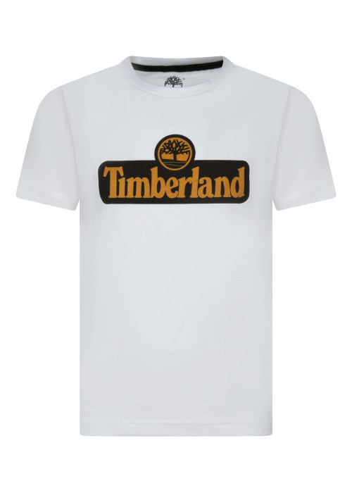 T-shirt en coton blanc uni avec une coupe droite et un col rond