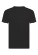 Thumbnail T-shirt en coton noir uni avec une coupe droite et un col rond - Image 2