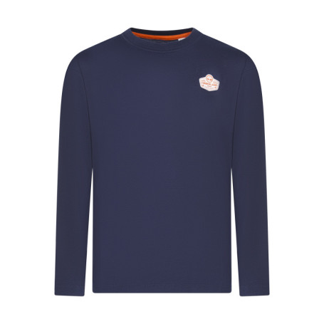 T-shirt en coton marine uni avec une coupe...