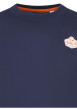 Thumbnail T-shirt en coton marine uni avec une coupe droite et un col rond - Image 3