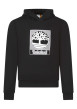 Thumbnail Sweat en coton mélangé noir uni avec une coupe droite et un col à capuche