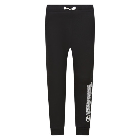 Pantalon Jogging en coton mélangé noir uni avec...