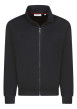 Thumbnail Sweat zippé en coton mélangé noir uni avec une coupe droite et un col montant
