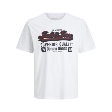 T-shirt en coton blanc imprimé avec une coupe...