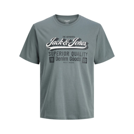 T-shirt en coton gris imprimé avec un col rond...