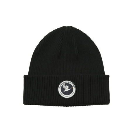 Bonnet en coton noir uni en maille avec un...