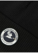 Thumbnail Bonnet en coton noir uni en maille avec un patch sur le revers - Image 2