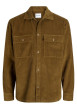 Thumbnail Chemise en coton camel en velours côtelé avec une coupe droite