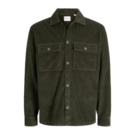 Chemise en coton kaki en velours côtelé avec...