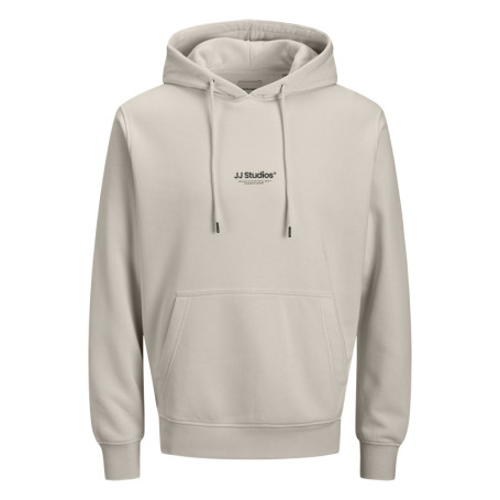 Sweat en coton mélangé écru uni avec une coupe...