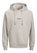 Thumbnail Sweat en coton mélangé écru uni avec une coupe droite et un col à capuche