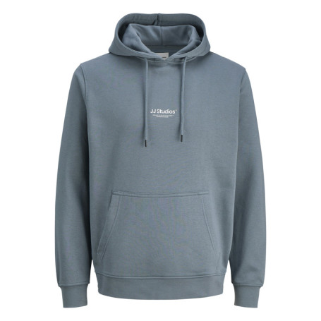 Sweat en coton mélangé bleu uni avec une coupe...