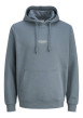 Thumbnail Sweat en coton mélangé bleu uni avec une coupe droite et un col à capuche
