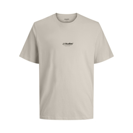 T-shirt en coton écru uni avec une coupe droite...