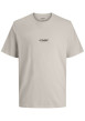 Thumbnail T-shirt en coton écru uni avec une coupe droite et un col rond