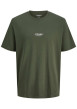 Thumbnail T-shirt en coton vert uni avec une coupe droite et un col rond