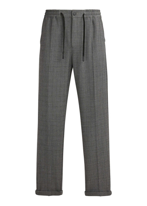 Pantalon chino gris anthracite à imprimé prince de galle et à coupe regular fit