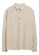 Thumbnail Chemise en coton écrue en maille à coupe regular fit et à manches boutonnées