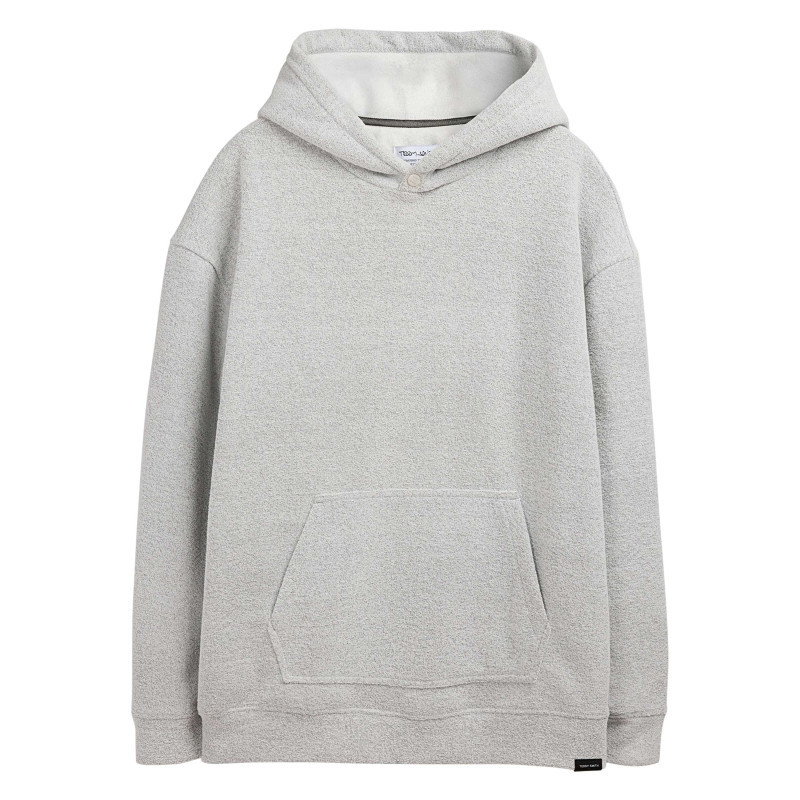 Teddy Smith - Sweat à Capuche Gris Clair Chiné En Tissu éponge à Coupe Droite - Gris