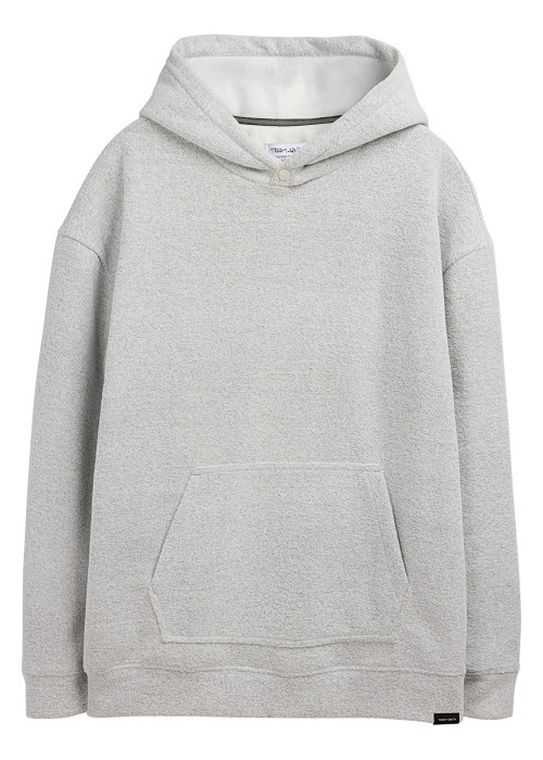 Sweat à capuche gris clair chiné en tissu...