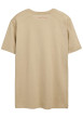 Thumbnail T-shirt en coton beige uni avec le nom de la marque à la poitrine et à col rond - Image 2