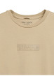 Thumbnail T-shirt en coton beige uni avec le nom de la marque à la poitrine et à col rond - Image 3