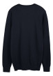 Thumbnail Pull bleu marine uni en maille avec un col rond et une coupe droite - Image 2