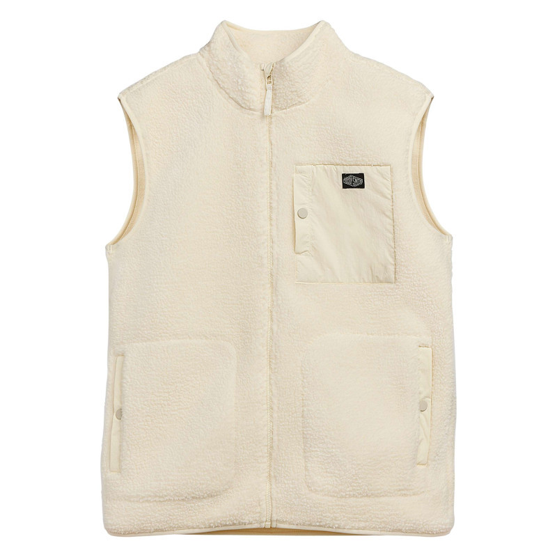 Teddy Smith - Veste Sans Manches écrue Unie Zippée En Sherpa Avec Un Col Montant - Ecrue Teddy Smith - Veste Sans Manches écrue Unie Zippée En Sherpa Avec Un Col Montant - Ecrue