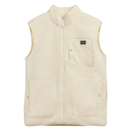 Veste sans manches écrue unie zippée en sherpa...