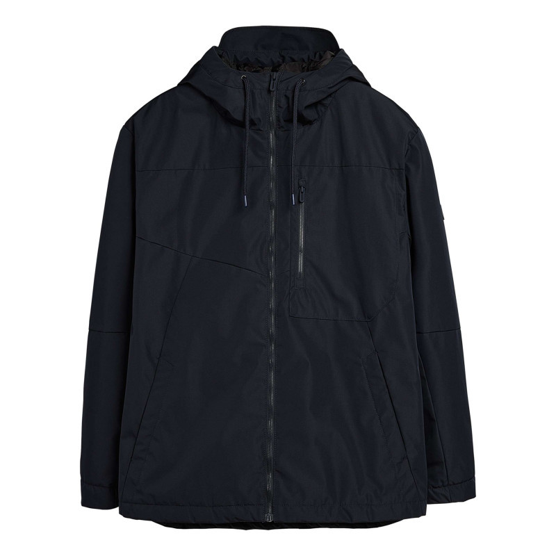 Teddy Smith - Imperméable Bleu Marine Uni Zippé à L'avant Avec Un Col à Capuche - Marine