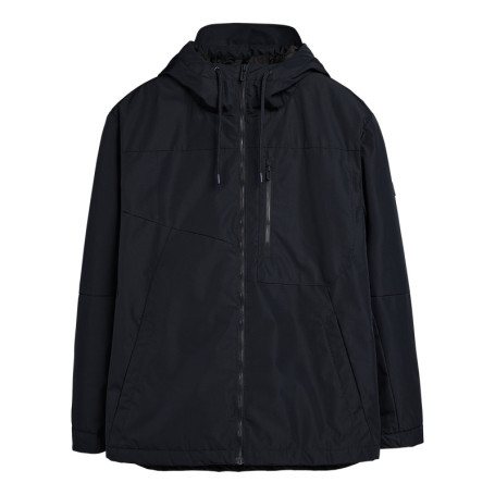 Imperméable bleu marine uni zippé à l'avant...